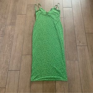 AFRM Green Floral Midi Dress